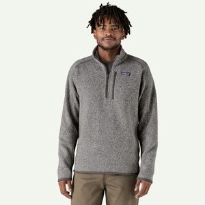 Patagonia Men's Large Better Sweater 1/4 Zip Pullover Blue Cream NWT Stonewash